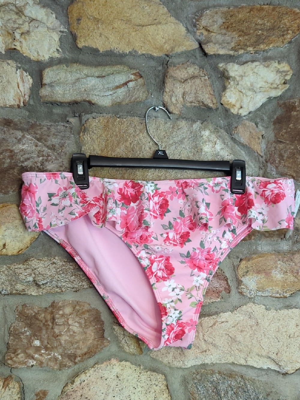 Hollister Pink Floral Ruffle Bikini Bottoms